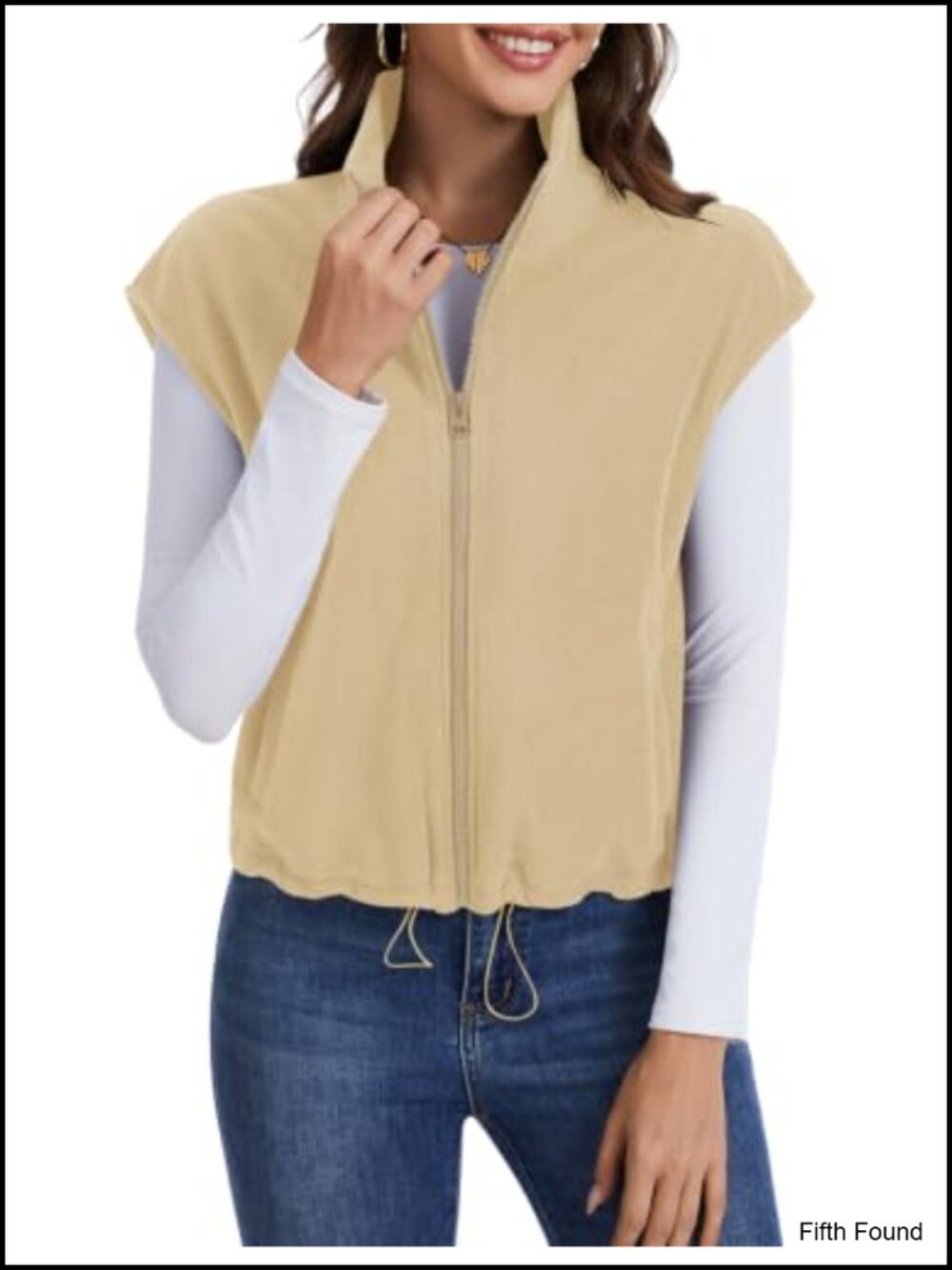 Sherpa Fleece Vest Full Zip Sleeveless Winter Crop Coat